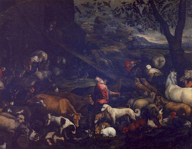 Jacopo Bassano The Animals Entering the Ark oil painting picture